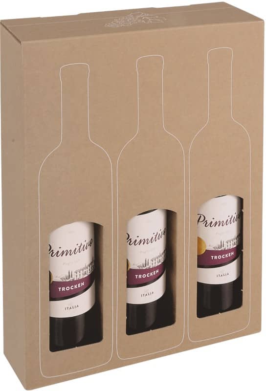 Dinkhauser Kartonagen Gift Box for Wine Bottles Cardboard 374 mm (H) Brown Pack of 10