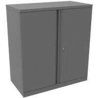 Bisley Double Door Locking Cupboard Lockable with 1 Shelf Metal Essentials 900 x 470 x 1000mm Goose Grey