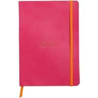 Rhodia Notebook A5 Ruled Casebound Side Bound Soft Cover Raspberry Not perforated 160 Pages