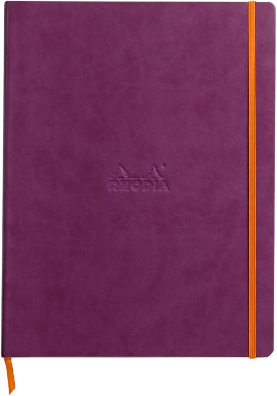 Rhodia Notebook A4+ Ruled Casebound Side Bound Soft Cover Purple Not perforated 160 Pages