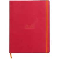 Rhodia Notebook A4+ Ruled Casebound Side Bound Soft Cover Raspberry Not perforated 160 Pages