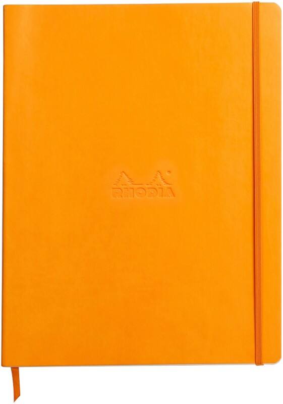 Rhodia Notebook A4+ Ruled Casebound Side Bound Soft Cover Orange Not perforated 160 Pages