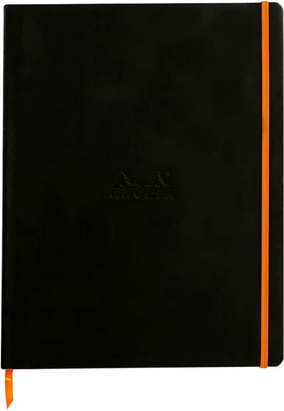 Rhodia Notebook A4+ Ruled Casebound Side Bound Soft Cover Black Not perforated 160 Pages