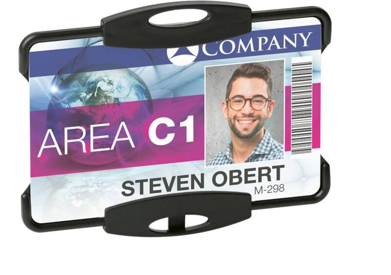 DURABLE Single Card Holder Without Clip 9.2 x 7 cm PS (Polystyrene) Black Pack of 10