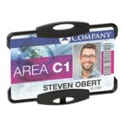 DURABLE Single Card Holder Without Clip 9.2 x 7 cm PS (Polystyrene) Black Pack of 10