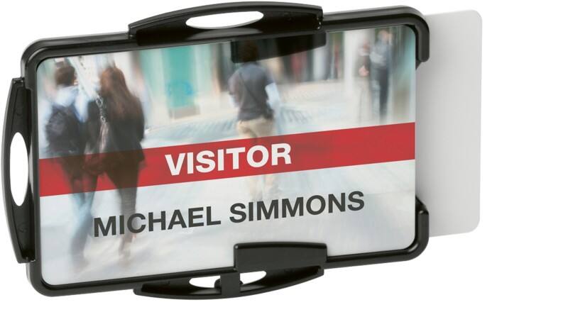 DURABLE Double Card Holder Without Clip 9.5 x 7 cm PS (Polystyrene) Black 10 Pieces