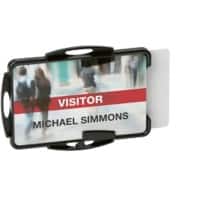 DURABLE Double Card Holder Without Clip 9.5 x 7 cm PS (Polystyrene) Black 10 Pieces