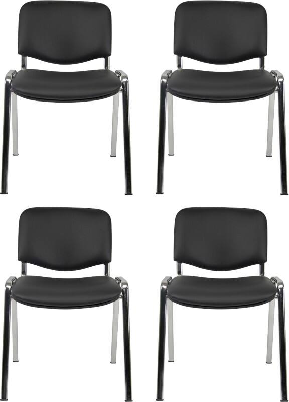 Viking Realspace ISO Visitor Chair Fabric Black 120 kg D5CUK/IN 530 x 540 x 800 mm Pack of 4