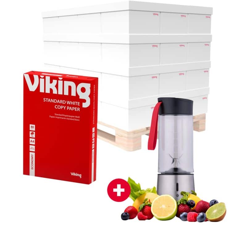Viking Economy A4 Printer Paper Smooth 500 Sheets Pack of 240 + ALPINA Smoothie Maker Black Silver