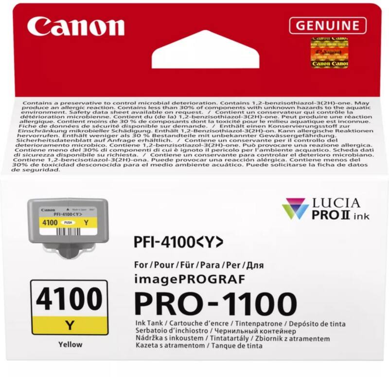 Canon PFI-4100Y Original Ink Cartridge Yellow   