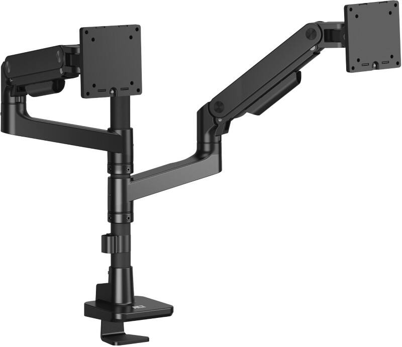 ACT Office Premium  Dual Monitor Arm Desk Mount Height Adjustable 12 cm x 72.5 cm x 100 cm Black 49" gas spring, pole mounted, 2 monitors