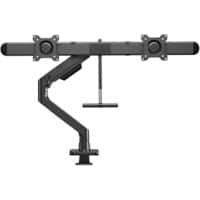 ACT Office Premium Dual Monitor Arm Desk Mount Height Adjustable 17 cm x 54 cm x 89 cm Black 32" gas spring, 2 monitors