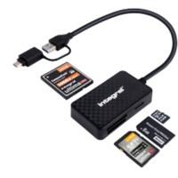 Integral Card Reader USB A Male USB-C Male 0.3 m Black