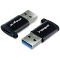 Integral USB Connector USB A Male USB-C Female Black Pack of 2