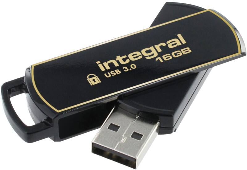 Integral Flash Drive 16 GB USB Type-A Black, Gold