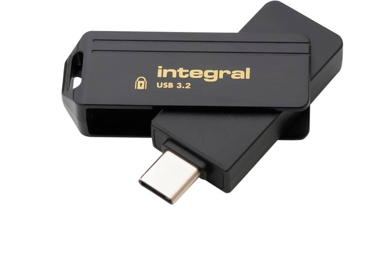 Integral Flash Drive 64 GB USB Type-C Black, Gold