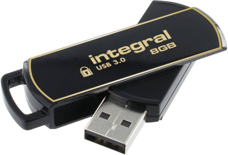 Integral Flash Drive 8 GB USB Type-A Black, Gold