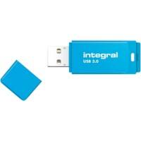 Integral Flash Drive 8 GB USB Type-A Blue, Yellow,Orange Pack of 3
