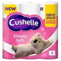 Cushelle Simply Soft Toilet Roll 2 Ply 101340 170 Sheets Pack of 9
