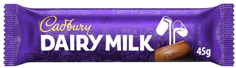 Cadbury Dairy Milk Chocolate Bar Pack of 48 of 45 g&nbsp;&nbsp;&nbsp;&nbsp;