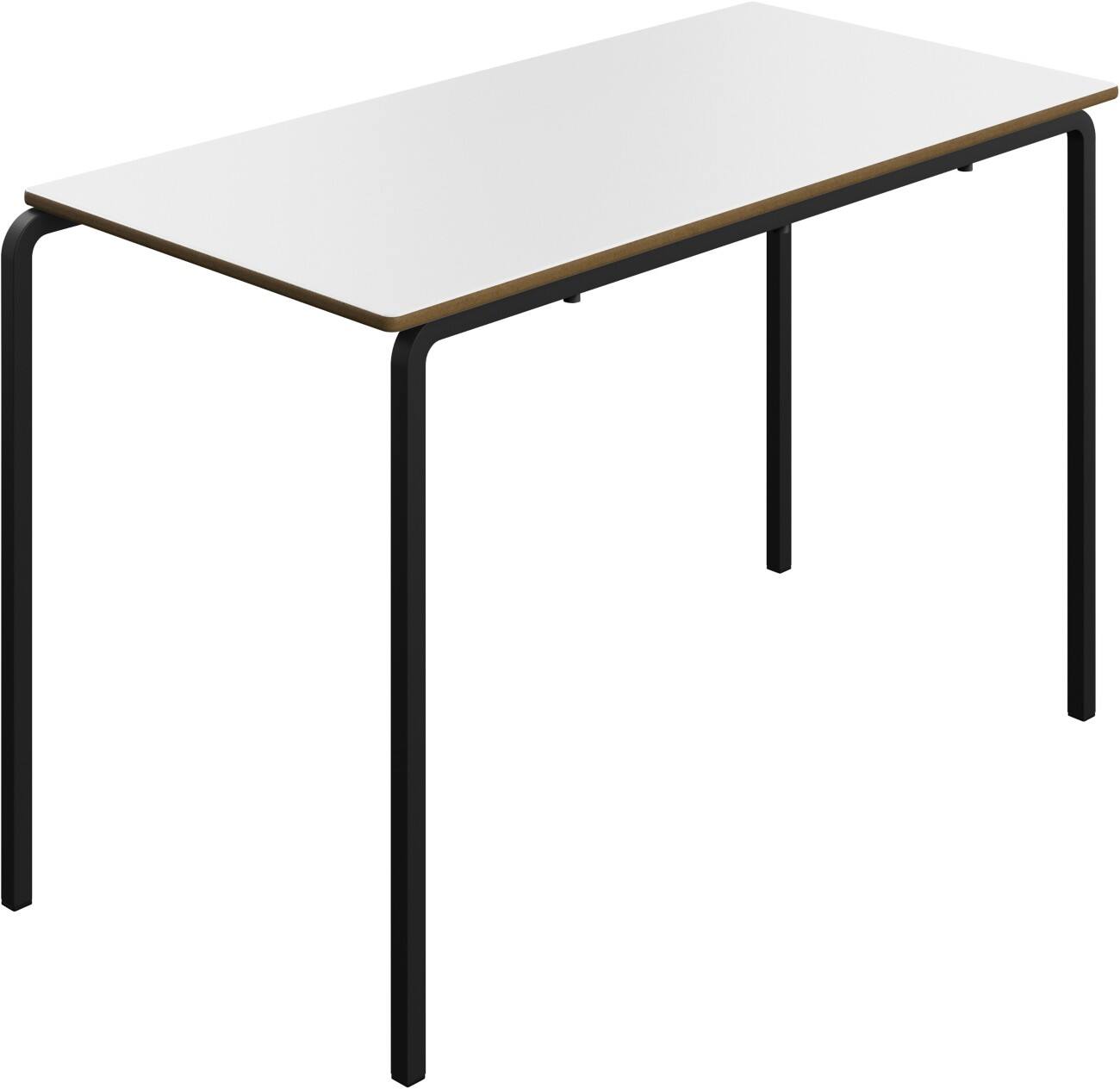 TITAN Rectangular Table MDF (Medium-Density Fibreboard) White Black 1,200 x 600 x 760 mm 14+ years