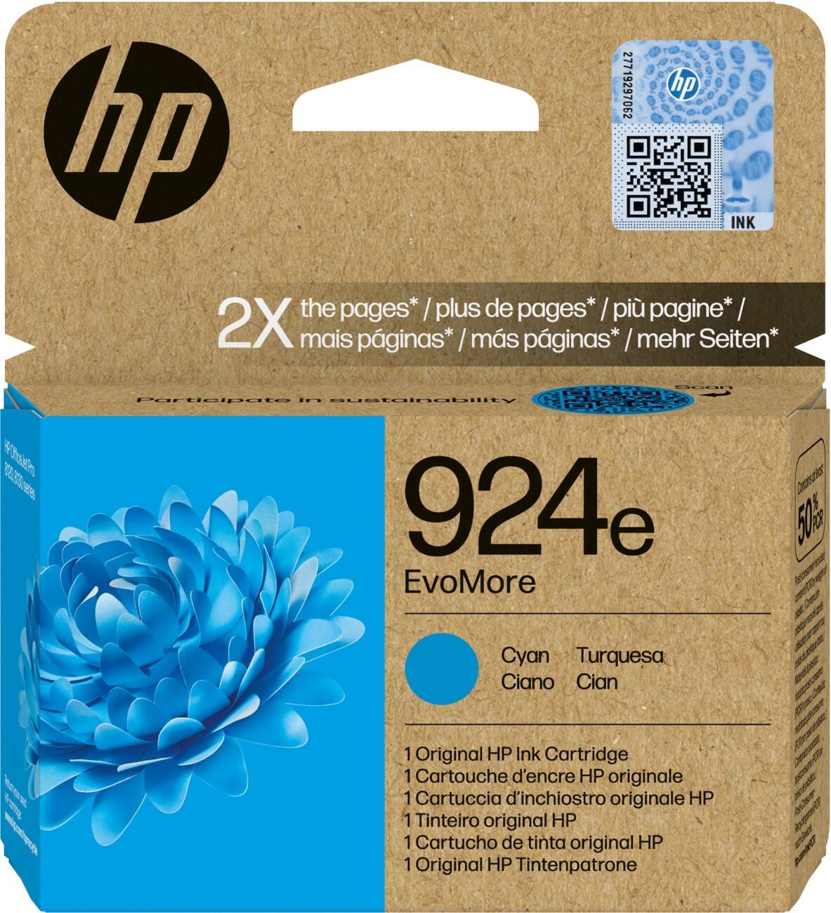 HP 924e Original Ink Cartridge 4K0U7NE Cyan