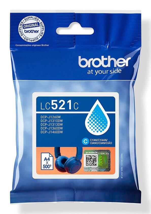 Brother LC521C Original Ink Cartridge Cyan