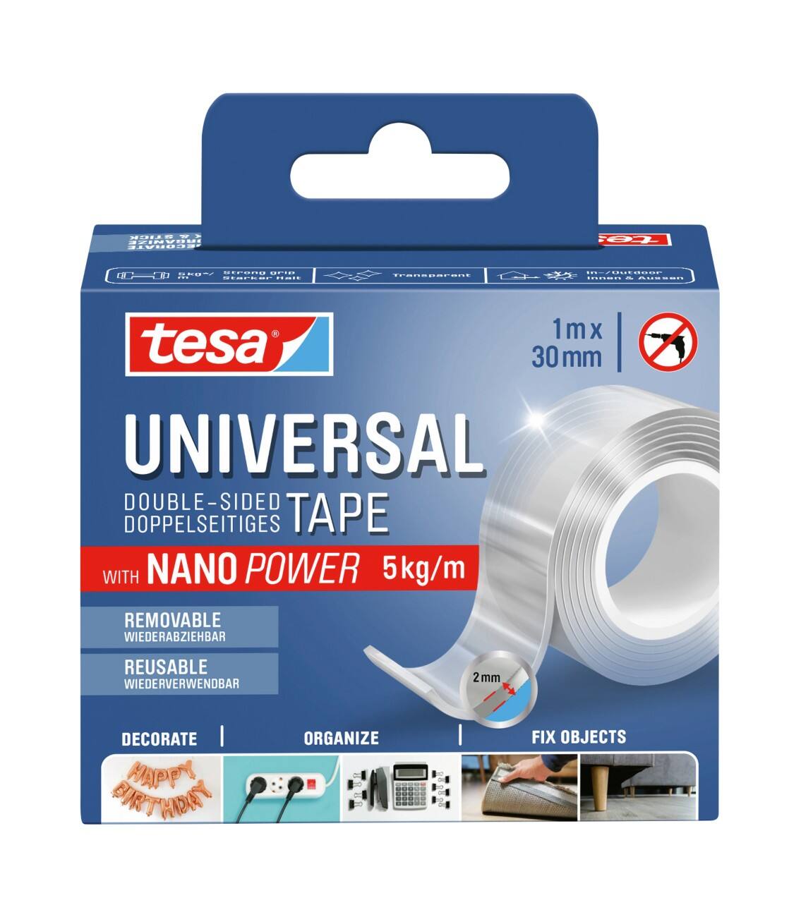 tesa Universal Double Sided Tape with Nano Power