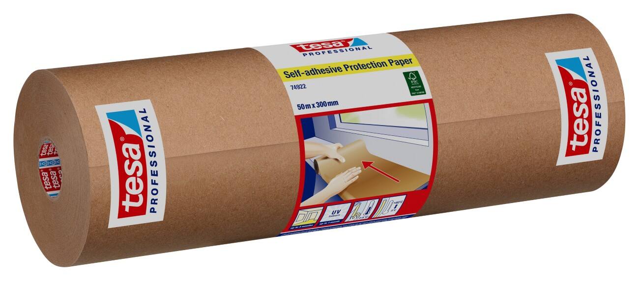tesa Professional Kraft Paper Tape Self-adhesive 50m x 300mm