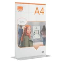 Nobo Premium Plus Freestanding Desktop Display Frame 1915594 A4 Frameless Acrylic 21.5 x 32 cm