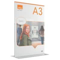 Nobo Premium Plus Freestanding Desktop Display Frame 1915593 A3 Frameless Acrylic 30.7 x 43.3 cm