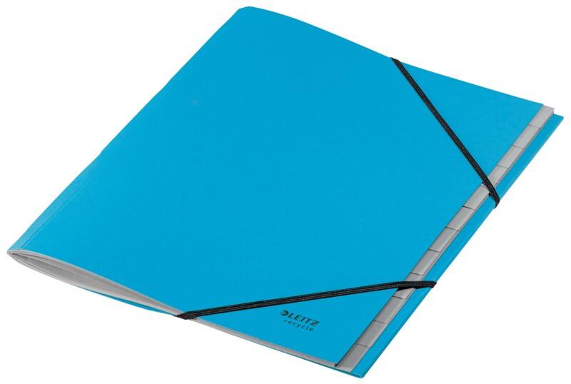 Leitz Recycle Card Divider Book 3915 A4 CO2 Compensated Blue 12 Tabs 100% Recycled Card