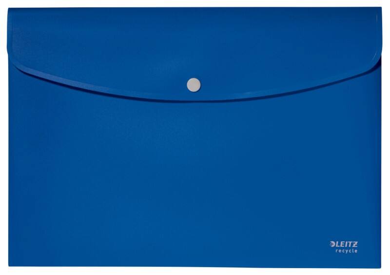 Leitz Recycle Document Wallet 46780035 A4 Caps Plastic Portrait and Landscape 31.3 (W) x 0.7 (D) x 23.5 (H) cm Blue
