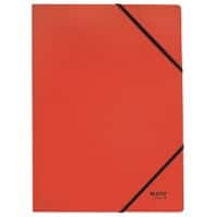 Leitz Recycle Card Folder with Elastic Bands 3908 A4 CO2 Compensated Red 100% Recycled Card