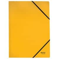 Leitz Recycle Card Folder with Elastic Bands 3908 A4 CO2 Compensated Yellow 100% Recycled Card