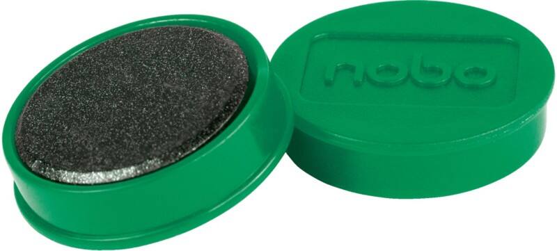 Nobo Whiteboard Magnets Green 0.8 kg Bearing Capacity 32 mm Pack of 10
