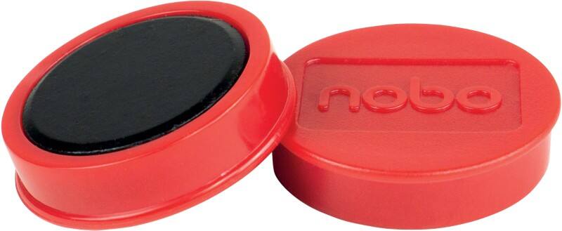 Nobo Whiteboard Magnets Red 1.5 kg Bearing Capacity 38 mm Pack of 10