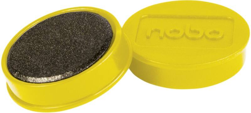 Nobo Whiteboard Magnets Yellow 0.8 kg Bearing Capacity 32 mm Pack of 10