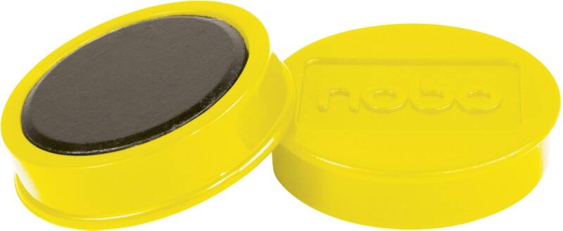 Nobo Whiteboard Magnets Yellow 1.5 kg Bearing Capacity 38 mm Pack of 10