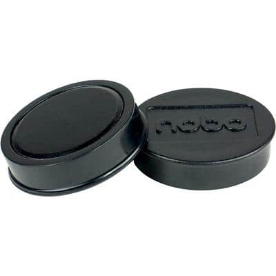 Nobo Extra Strong Whiteboard Magnets 1915312 38 mm Round Black Pack of 10