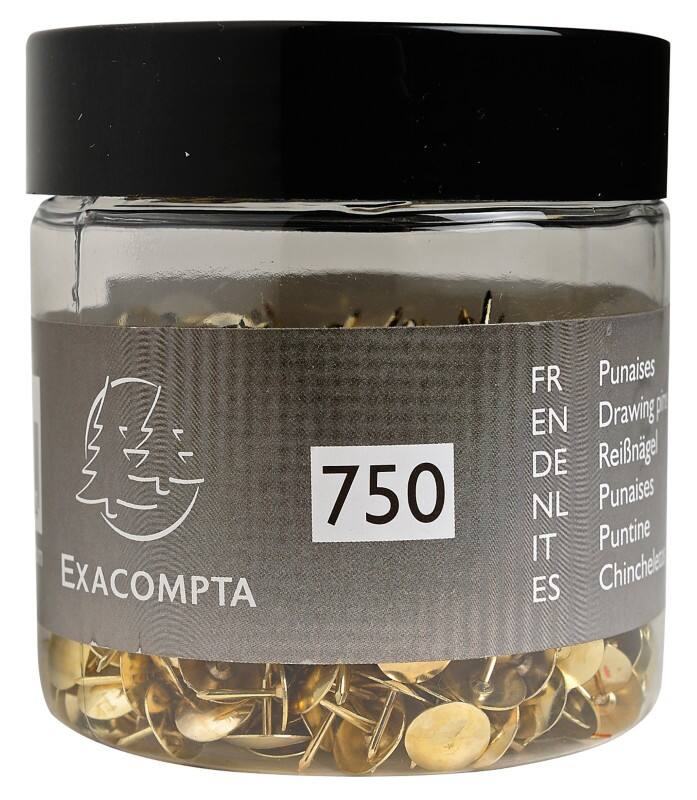 Exacompta Drawing Pins PS (Polystyrene) 11 mm Gold Pack of 750