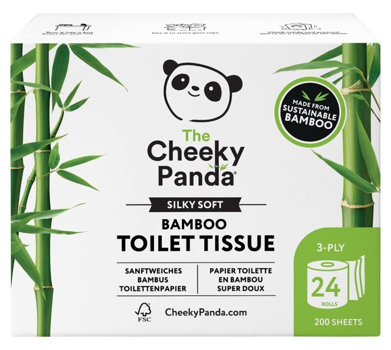 The Cheeky Panda Toilet Roll 3 Ply PFTOILT24 24 Rolls of 200 Sheets