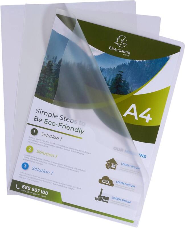 Exacompta Forever Cut Flush Folder A4 Transparent PP (Polypropylene) 120 Micron Pack of 100