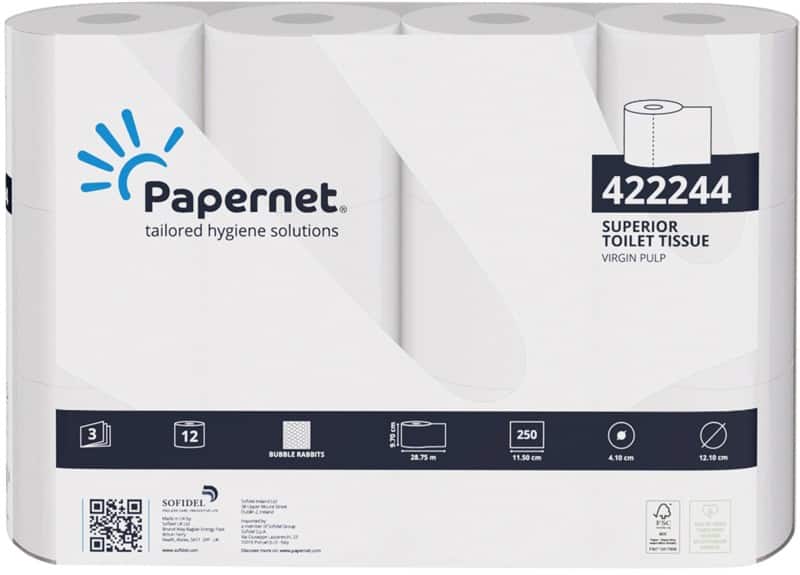 Papernet Premium Toilet Paper 3 Ply 422244 Scent free 60 Rolls of 250 Sheets