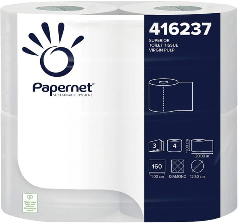 Papernet Premium Toilet Paper 3 Ply 416237 Scent free 40 Rolls of 160 Sheets