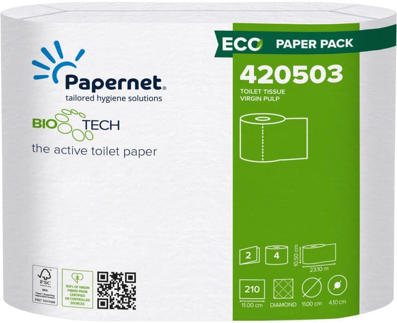 Papernet Bio Tech Toilet Paper 2 Ply 420503 Scent free 40 Rolls of 210 Sheets
