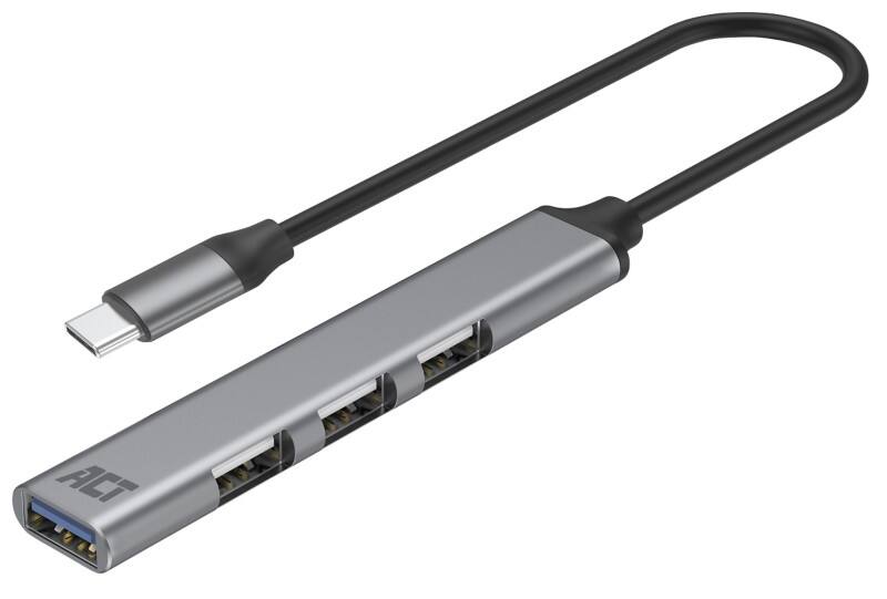 ACT USB-C Hub USB-C Male USB A Female 0.18 m Grey