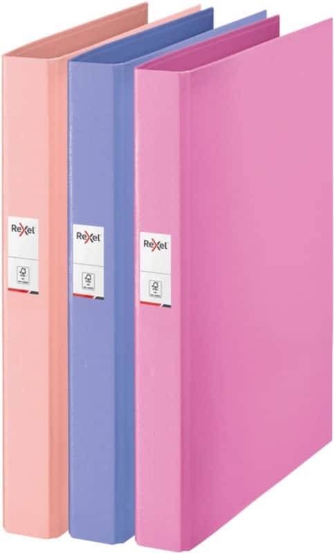 Rexel Solea 25 mm Ring Binder PP (Polypropylene) A4 2 Rings Assorted 2115731 Pack of 3