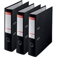 Esselte Essentials Lever Arch File A4 72 mm Black 2 ring 624294 Polypropylene Portrait Pack of 3