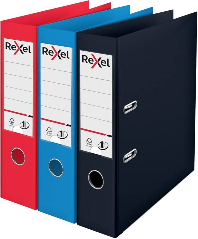 Rexel Choices Wide Lever Arch File A4 Assorted 2 Rings 2115709 PP (Polypropylene)  Pack of 3